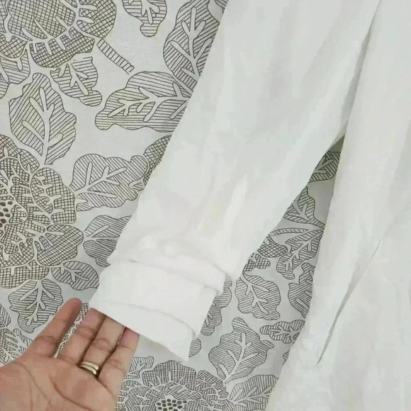 Mod Ref Open Front White Blazer Women's M Ruched Sleeve 3441C - Picture 3 of 8